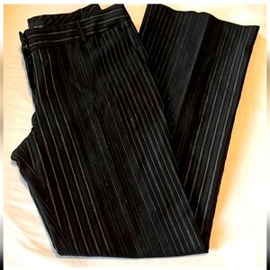 Sparkly Star City Black and Silver pinstripes dress pants w side pockets size 11